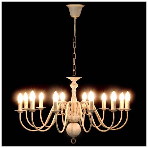 Candelabro Stile Anticato Bianco 12 Lampadine E14 - Foto 7