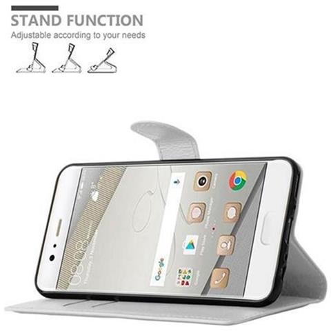 Custodia Compatibile Con Huawei P10 Plus In Bianco Fumo - Coperchio Protettiva Con Chiusura Magnetica, Funzione Stand E Tasca Per Le Carte - Foto 2