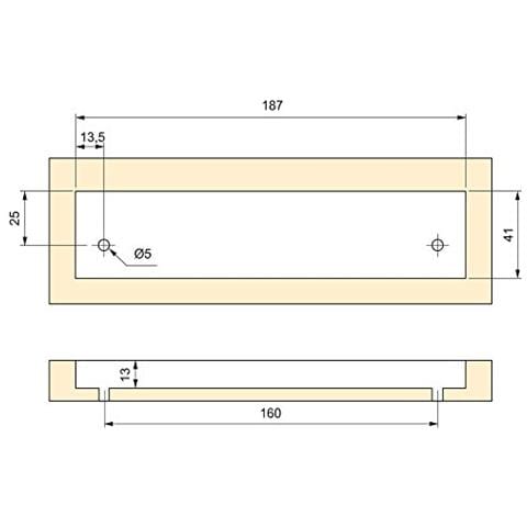 9163062 Maniglia Da Incasso Nel Mobile, 190x45mm, Alluminio, Anodizzato Opaco, Set Di 20 - Foto 4
