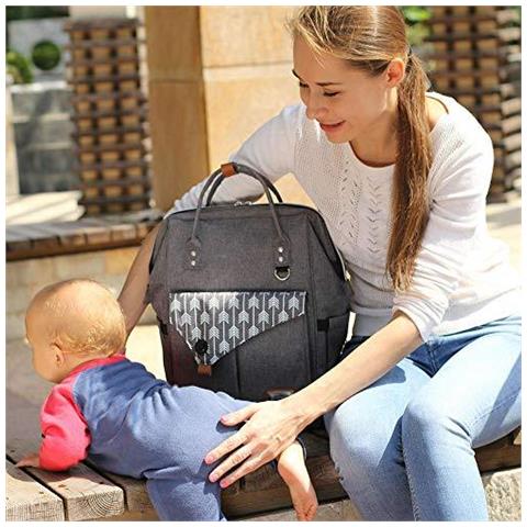 Fasciatoio Zaino Borsa Con Fasciatoio Freccia Stampa Grigio - Foto 4