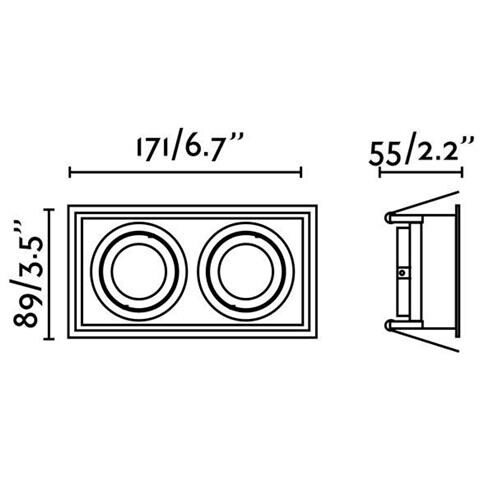 Downlight Quadrato Inclinabile Nero 2 Luci, Gu10 - Foto 2