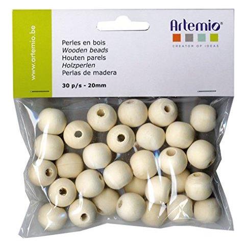 30 Pezzi Da 20 Mm Perline Di Legno Beige - Foto 1