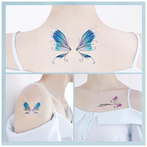 Adesivi Tatuaggio Farfalla 5 Fogli - Foto 2