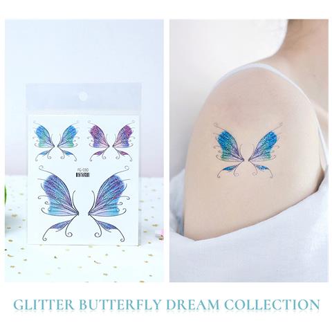 Adesivi Tatuaggio Farfalla 5 Fogli - Foto 5