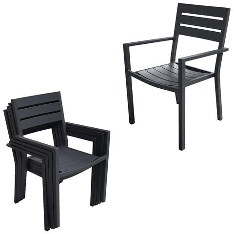 Set Di Mobili Da Giardino Allungabili Venezia 132/264 In Alluminio Antracite - 10 Posti A Sedere - Foto 8