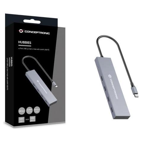Hubbies14g Hub Di Interfaccia Usb 3.2 Gen 2 (3.1 Gen 2) Type-c 10000 Mbit /s Grigio - Foto 2
