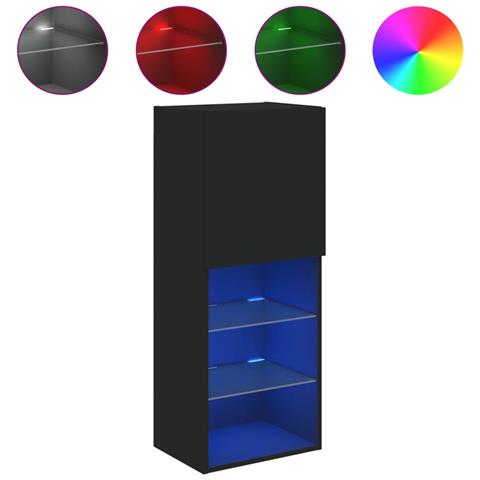 Mobile Tv Con Luci Led Nero 40,5x30x102 Cm - Foto 2