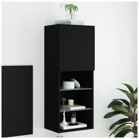 Mobile Tv Con Luci Led Nero 40,5x30x102 Cm - Foto 1