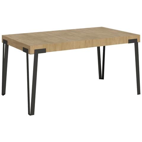 Tavolo Allungabile 90x160/264 Cm Rio Telaio Antracite - Quercia Natura - Foto 4