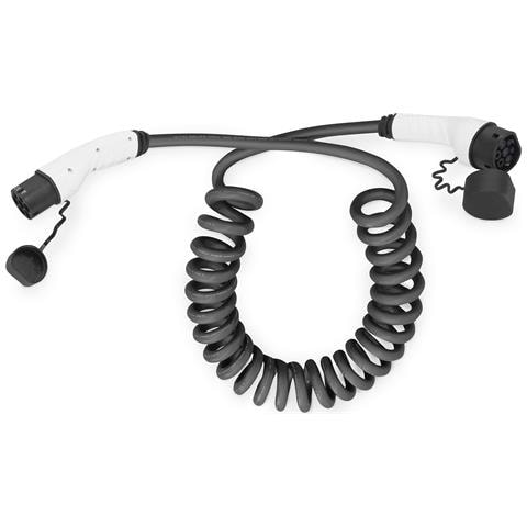 Cavo di ricarica a spirale per auto elettriche e PHEV - 10 m - Tipo 2 - Modalità 3 - Monofase - 32 A - 7,4 kW - Nero - Foto 1