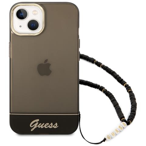 Cover Per Iphone 14 Con Cinturino Di Perle, Nero - Foto 1