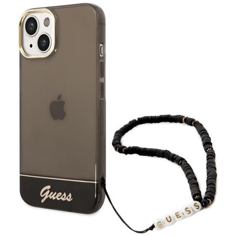 Cover Per Iphone 14 Con Cinturino Di Perle, Nero - Foto 2