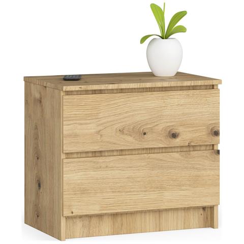 Comodino K60, 2 cassetti, 60x40x55 cm, Colore Quercia Artisan - Foto 1