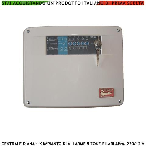 Centrale Diana Antifurto 5 Zone Per Impianto Di Allarme Chiave Meccanica. Gestisce Sensori Ingresso Per Chiave Remota - Foto 1