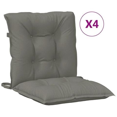 Cuscini Sedia Schiena Bassa 4 Pz Grigio Mélange 100x50x7 Cm - Foto 2