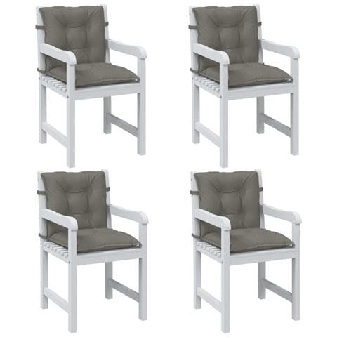 Cuscini Sedia Schiena Bassa 4 Pz Grigio Mélange 100x50x7 Cm - Foto 1