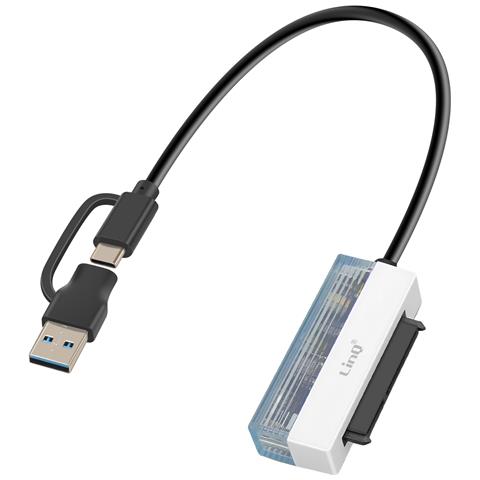 Adattatore Da Usb E Usb-c Verso Sata 2,5'' Trasferimento Dati 5 Gbit /s, Nero - Foto 1