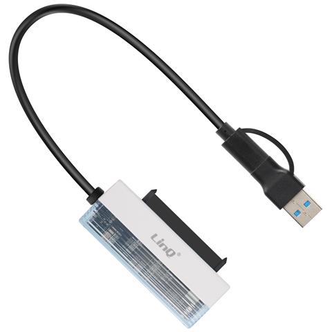 Adattatore Da Usb E Usb-c Verso Sata 2,5'' Trasferimento Dati 5 Gbit /s, Nero - Foto 2