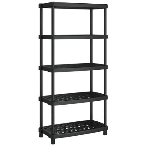 Scaffale A 5 Ripiani Nero 93,5x45,5x194,5 Cm In Pp - Foto 2