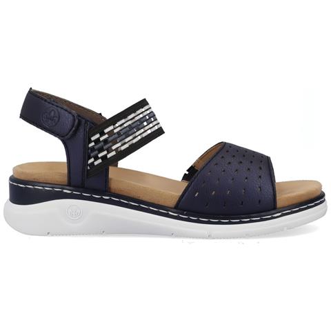 Blue Casual Open Sandals Sandali Pelle Scarpe Donna Blu Eu 39, V9253-14 - Foto 1