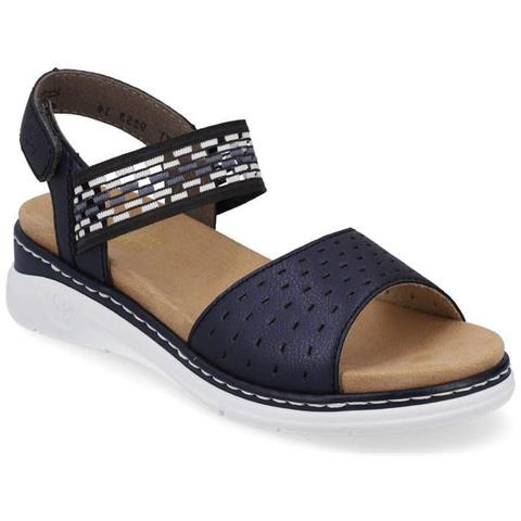 Blue Casual Open Sandals Sandali Pelle Scarpe Donna Blu Eu 39, V9253-14 - Foto 2