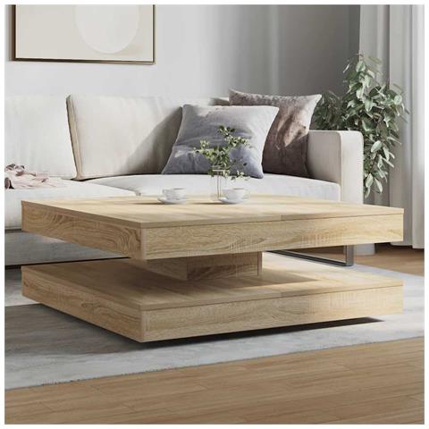 Tavolino Da Caffè Girevole A 360 Gradi Sonoma 90x90x34,5 Cm - Foto 3