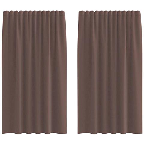Tende In Voile Con Tasche Per Aste 2 Pz Marrone - Foto 1