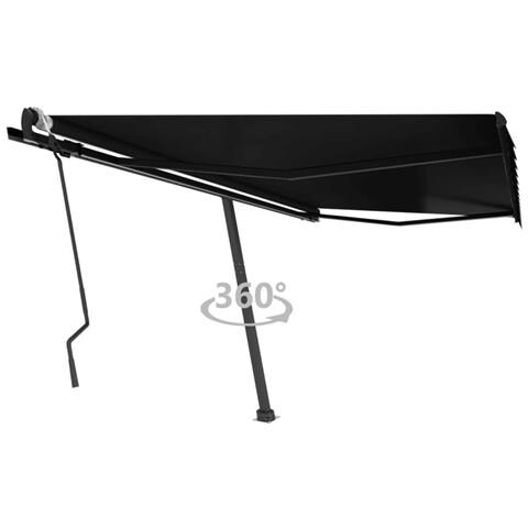 Tenda Da Sole Retrattile Manuale Con Palo 400x300 Cm Antracite - Foto 2