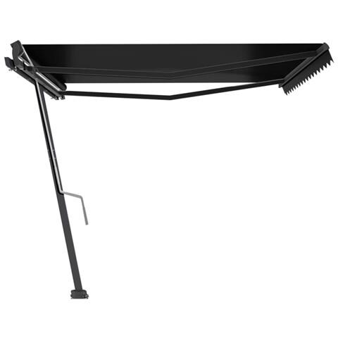 Tenda Da Sole Retrattile Manuale Con Palo 400x300 Cm Antracite - Foto 1