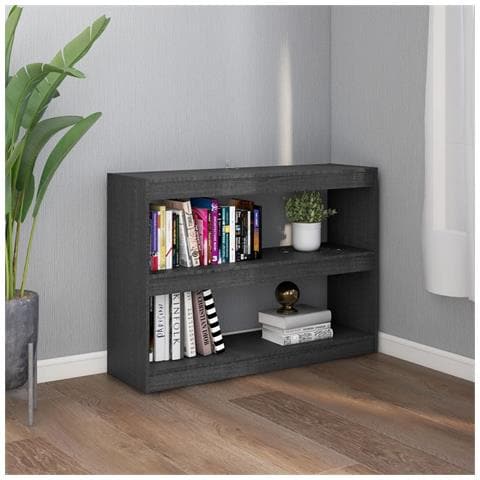 Lusso Casadino - Libreria/divisorio Grigio 100x30x71,5 Cm In Legno Massello Di Pino - Foto 2