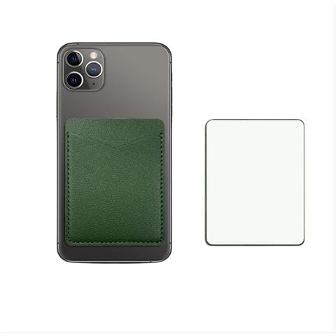 Porta Carte Di Credito Per Telefono In Pelle Pu Sottile Con 2 Scomparti Per Carte Green - Foto 1
