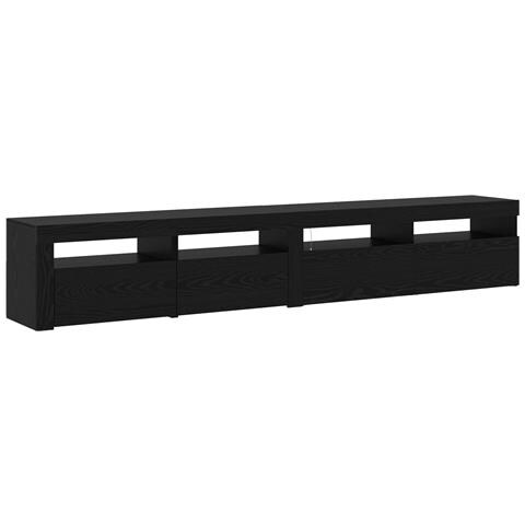 Set di 2 Mobili TV con Luci LED in Rovere Nero Legno Ingegnerizzato,  Mobile TV con Luci LED Rovere Nero 120x35x40 cm Legno Ingegnerizzato - Foto 9