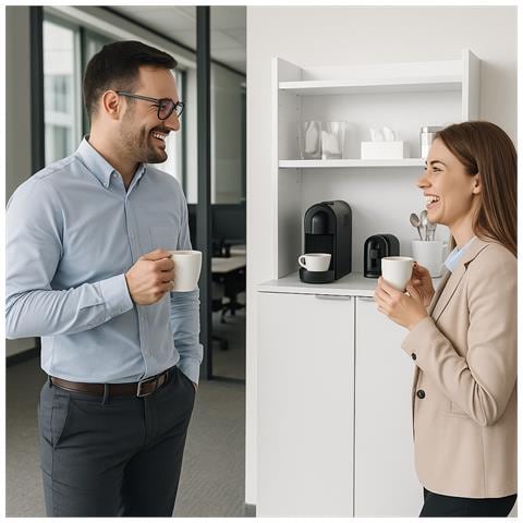 Mobile Stazione Coffee Angolo Bar Snack Da Ufficio Credenza Multiuso Per Caffè - Foto 5