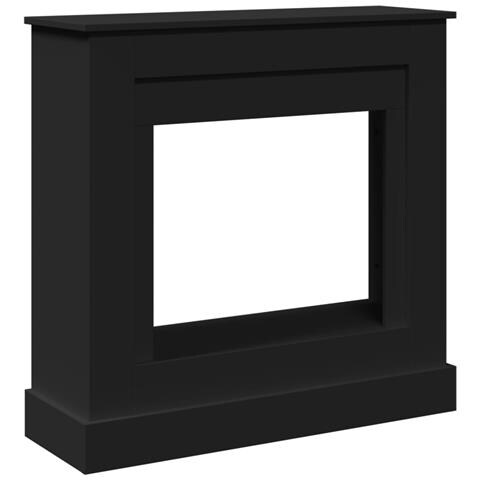 Cornice per Camino Nera 90x30x90 cm in Truciolato - Foto 1