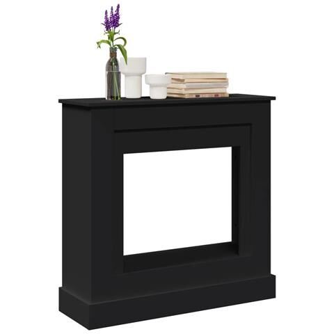 Cornice per Camino Nera 90x30x90 cm in Truciolato - Foto 2