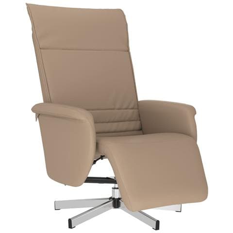 Poltrona Reclinabile con Poggiapiedi Cappuccino in Similpelle - Foto 1