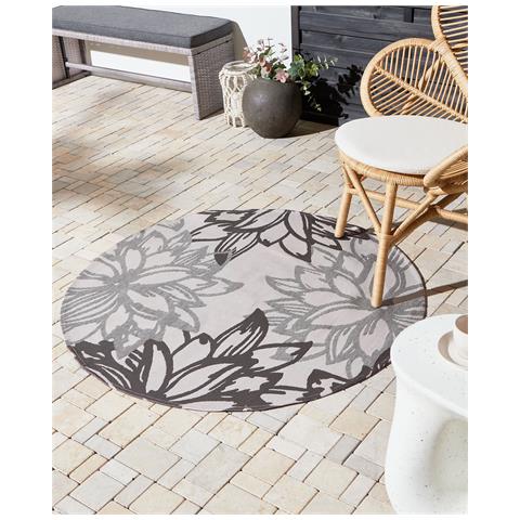 Tappeto Per Esterni Solapur Ø 120 Cm Grigio - Foto 1