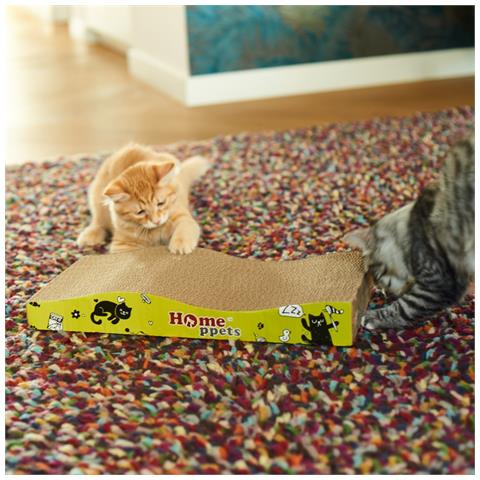 Tiragraffi Per Gatti In Cartone Ondulato Giocattolo Onda Cuccia 45x22x6 Cm Lettino Orizzontale - Foto 5