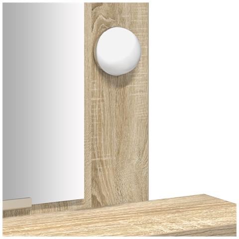Toeletta con luci LED - Rovere di Sonoma - 50x41x140 cm - Foto 9