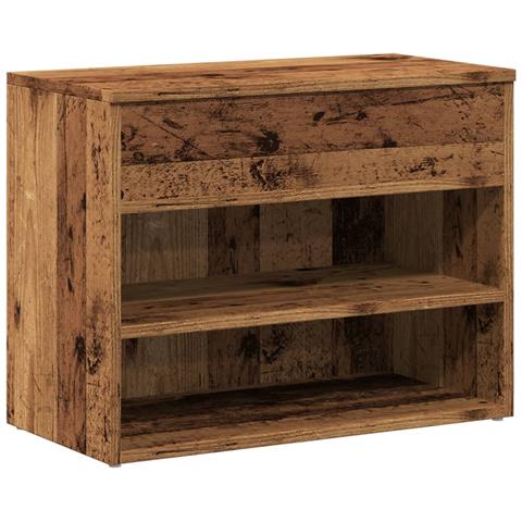 Scarpiera Legno Antico 60x30x45 cm in Legno Multistrato - Foto 1