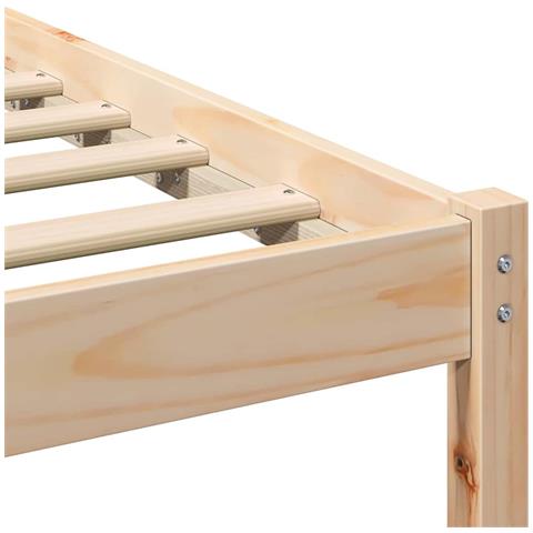 Struttura del letto Marrone 90 x 220 cm Legno di pino massello - Foto 9