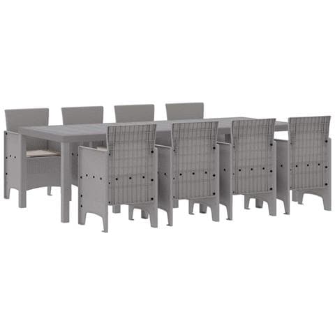 Set da Pranzo per Giardino 9 pcs Bianco Rattan Polt - Foto 1
