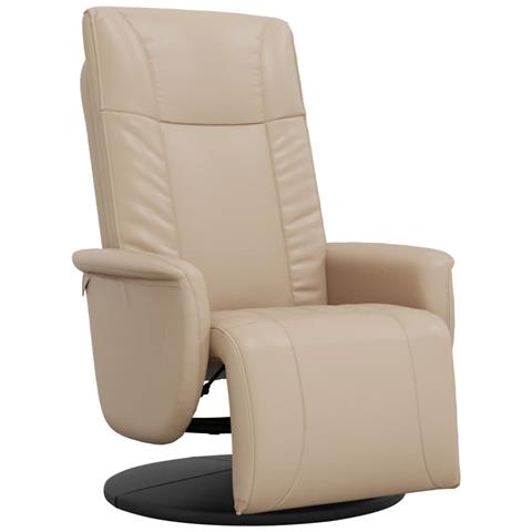 Poltrona Reclinabile con Poggiapiedi Cappuccino in Similpelle - Foto 1