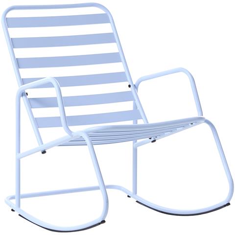 Sedia A Dondolo Da Giardino Turi Metallo Azzurro - Foto 2