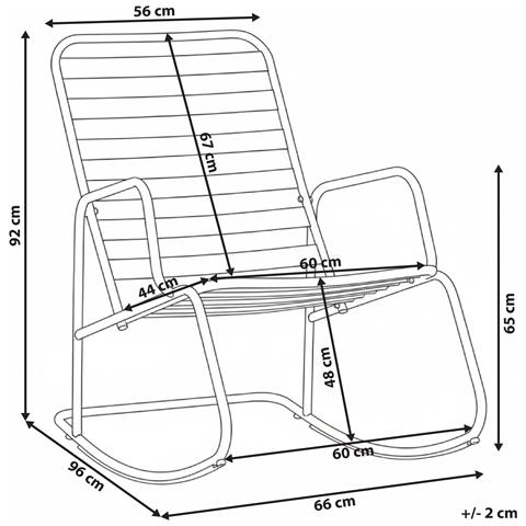 Sedia A Dondolo Da Giardino Turi Metallo Azzurro - Foto 8