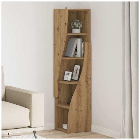 Mobile angolare Bianco 32x32x140cm Legno multistrato - Foto 2