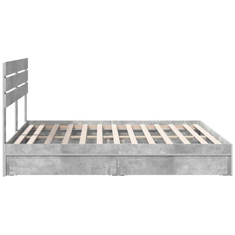 Letto con Contenitore con testiera Grigio cemento 200 x 200 cm - Foto 9