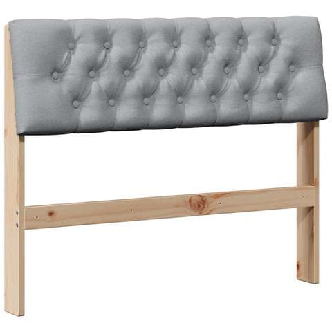 Testiera imbottita Grigio chiaro 100 cm Pino massello - Foto 1