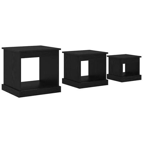 Tavolino da salotto 3 pcs Rovere Nero Legno multistrato - Foto 1