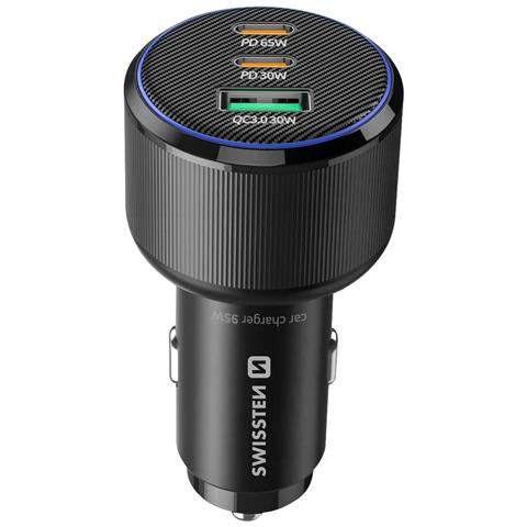 Caricatore Per Auto 2x Usb-c Power Delivery 95w E Usb 3.0 30w Quick Charge, Nero - Foto 1